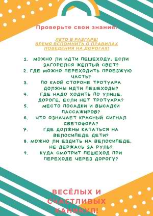 Правила поведения на дорогах